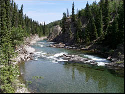 The Highwood River canyon stretch